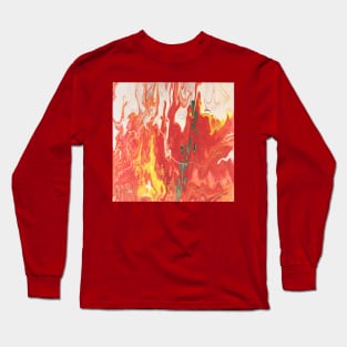 Spruce Tree Growing In A Fire Long Sleeve T-Shirt